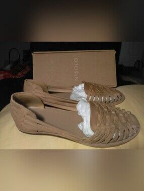 NIB Nisolo HURACHE Tan Woven Leather Mules SZ. 8